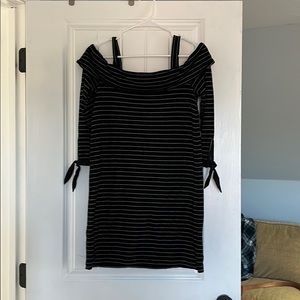 Loft black and white stripe dress